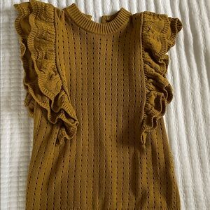 Who What Wear Mustard Knit Sweater